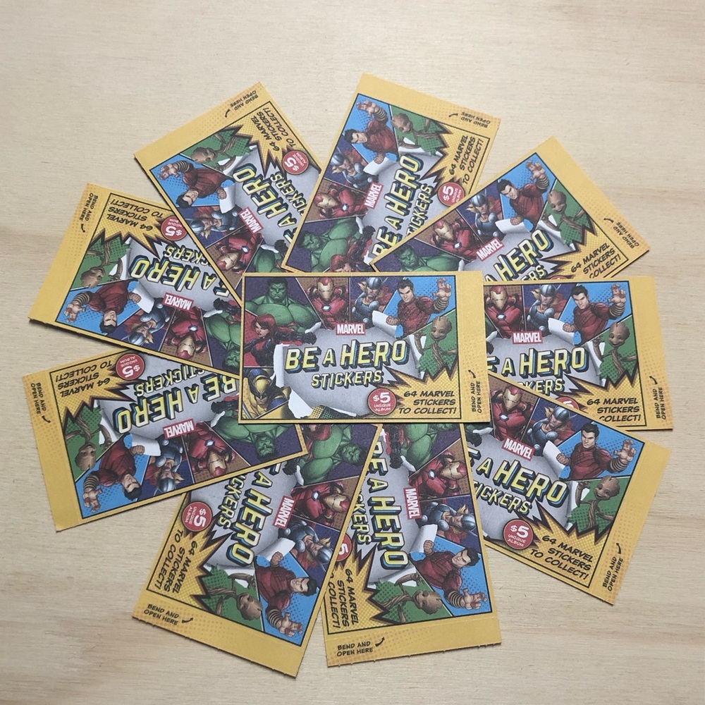 Loblaws Marvel “Be A Hero” Stickers - 10 UNOPENED Packs (2025)